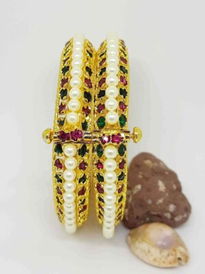 Exquisite Traditional Moti Bangles - Handcrafted Jewelry by Bhumi Art Jewellery