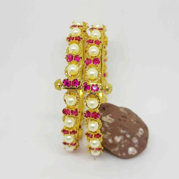 Exquisite Traditional Moti Bangles - Handcrafted Jewelry by Bhumi Art Jewellery