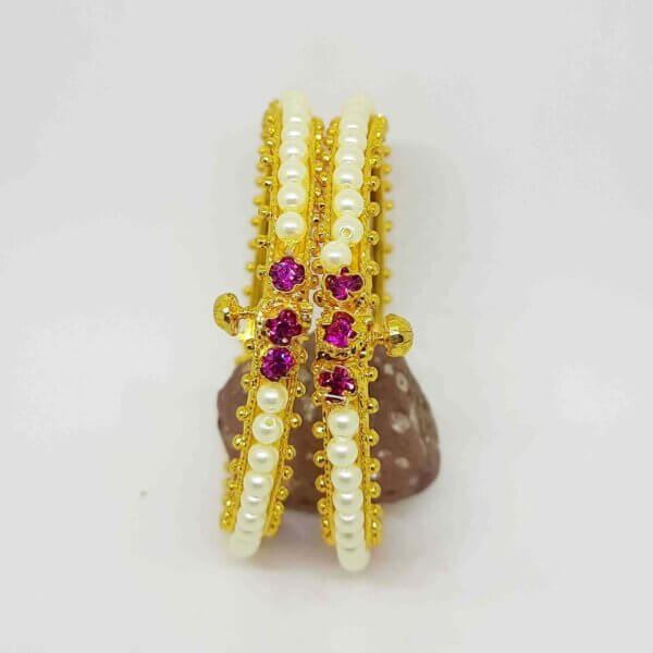 Exquisite Traditional Moti Bangles - Handcrafted Jewelry by Bhumi Art Jewellery