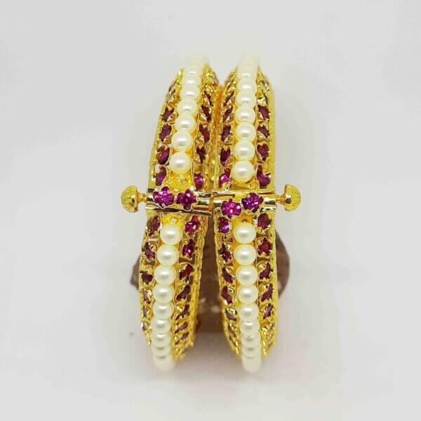 Exquisite Traditional Moti Bangles - Handcrafted Jewelry by Bhumi Art Jewellery