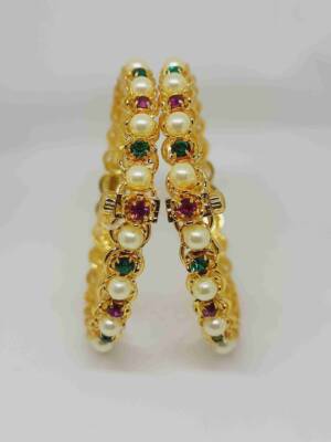Exquisite Traditional Moti Bangles - Handcrafted Jewelry by Bhumi Art Jewellery
